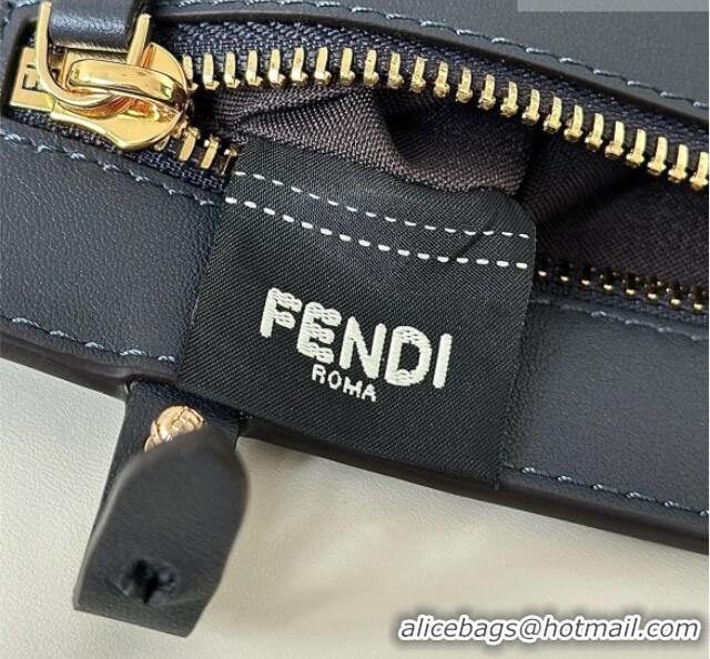 Best Price Fendi Large Roll Reversible shopper Tote Bag in FF jacquard and Denim 8661L Royal Blue 2026