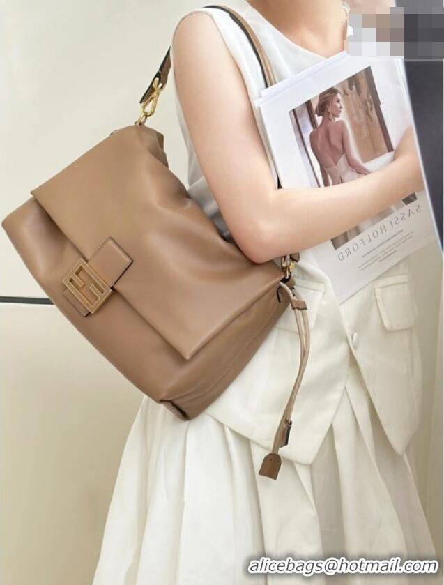 Best Discount Fendi Mamma Baguette Large Bag in Nappa Leather 8677L Pale Brown 2026