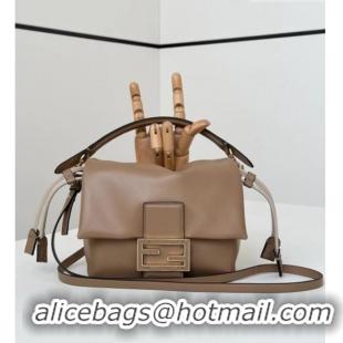 Pretty Style Fendi Mamma Baguette Small Bag in Nappa Leather 8677S Pale Brown 2026