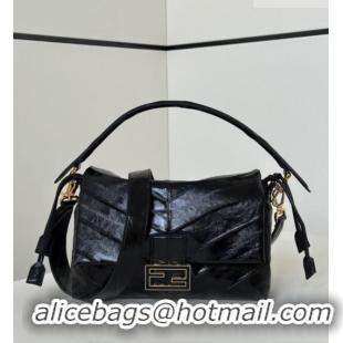 Big Discount Fendi Mamma Baguette Large Bag in Chevron Leather 8677L Black 2026