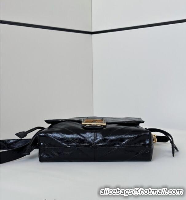 Big Discount Fendi Mamma Baguette Large Bag in Chevron Leather 8677L Black 2026
