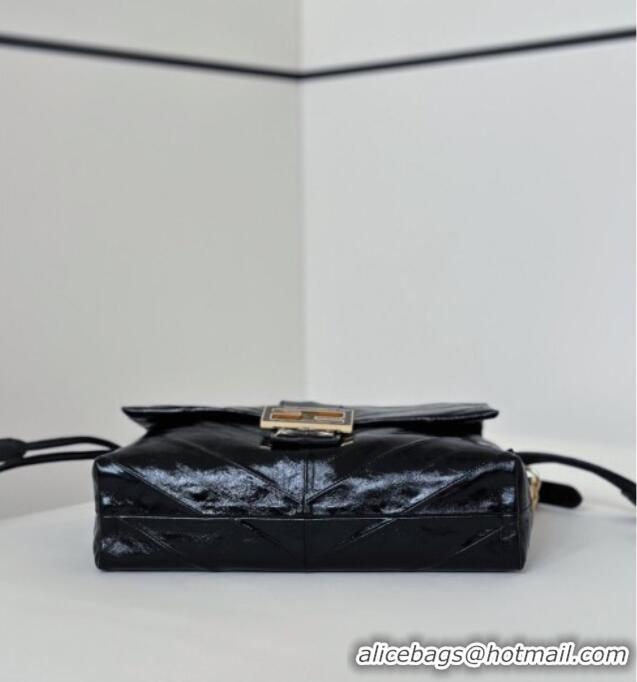Big Discount Fendi Mamma Baguette Large Bag in Chevron Leather 8677L Black 2026