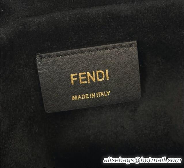 Shop Fashion Fendi Mamma Baguette Medium Bag in Chevron Leather 8677M Black 2026