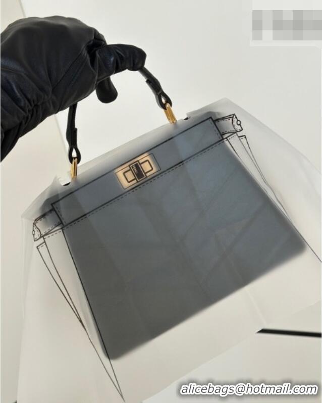 Well Crafted Fendi Peekaboo ISeeU Petite Bag in Shiny Chevron Eel Embossed Leather 8701 Green 2026
