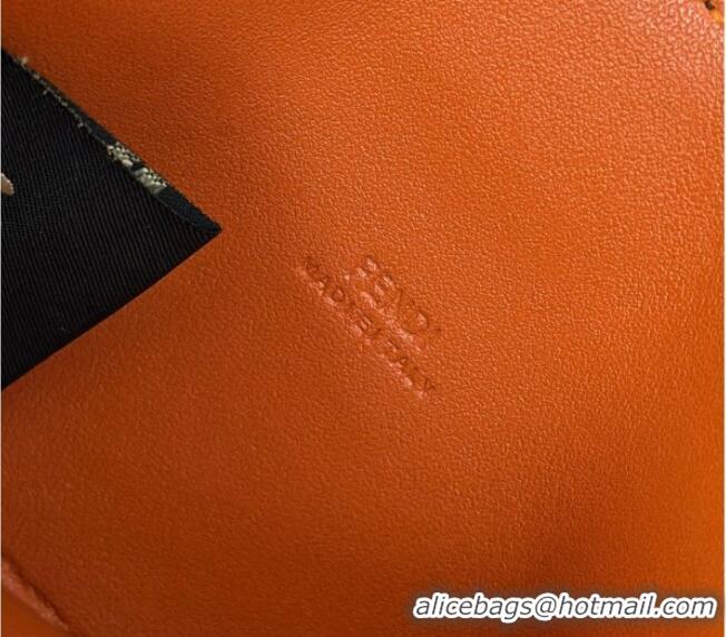 Good Quality Fendi Best Friends Forever Card Case in FF Fabric and Brown Leather Horse-Head F66816 2026
