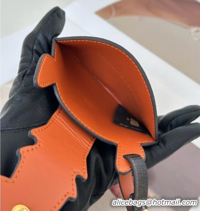 Good Quality Fendi Best Friends Forever Card Case in FF Fabric and Brown Leather Horse-Head F66816 2026