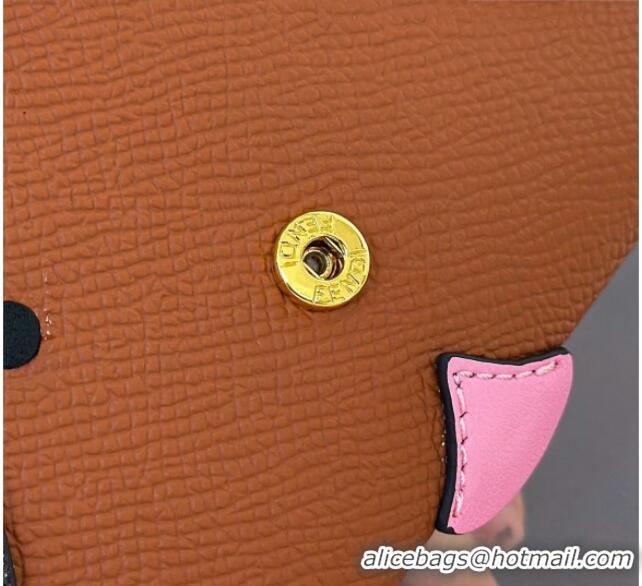 Trendy Design Fendi Best Friends Forever Card Case in FF Fabric and Brown Leather Dog-head F66816 2026