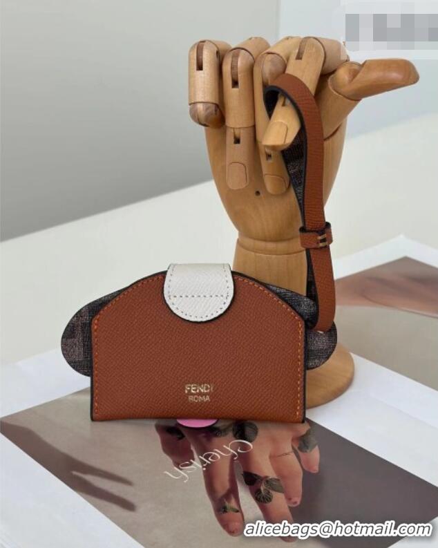 Trendy Design Fendi Best Friends Forever Card Case in FF Fabric and Brown Leather Dog-head F66816 2026