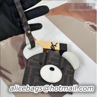 Top Quality Fendi Best Friends Forever Card Case in FF Fabric and White Leather 66816 Teddy Bear 2026