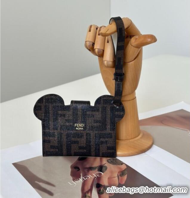 Top Quality Fendi Best Friends Forever Card Case in FF Fabric and White Leather 66816 Teddy Bear 2026