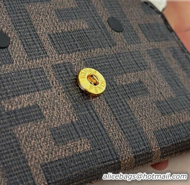 Top Quality Fendi Best Friends Forever Card Case in FF Fabric and White Leather 66816 Teddy Bear 2026