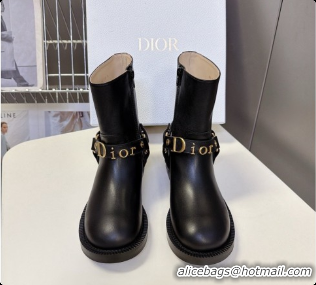 Most Popular Dior Bolt Ankle Boot in Calfskin D091135 Black 