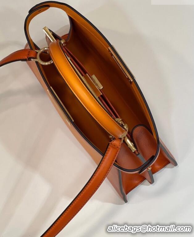 Popular Discount Fendi Peekaboo Iseeu Medium Bag in Calfskin Leather 70193L Orange 2026 Top