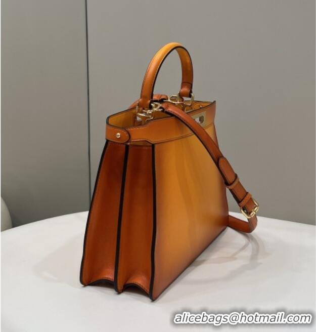 Popular Discount Fendi Peekaboo Iseeu Medium Bag in Calfskin Leather 70193L Orange 2026 Top