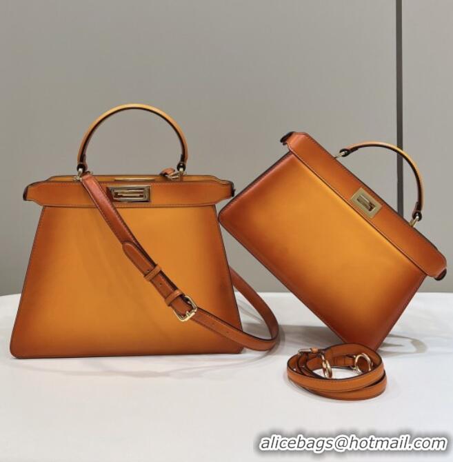 Popular Discount Fendi Peekaboo Iseeu Medium Bag in Calfskin Leather 70193L Orange 2026 Top