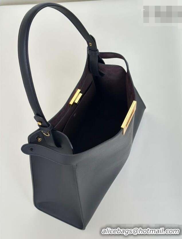 Big Discount Fendi Way Medium Leather and Chocolate Suede Bag 368 Black 2026 Top