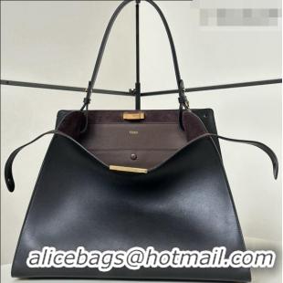 Best Discount Fendi Way Large Black Leather and Chocolate Suede Bag 369 2026 Top