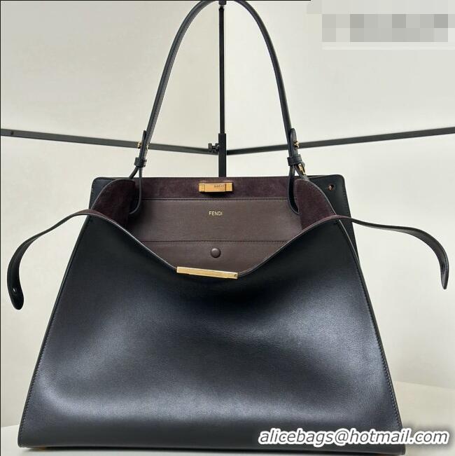 Best Discount Fendi Way Large Black Leather and Chocolate Suede Bag 369 2026 Top