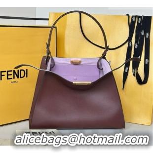 Buy Cheap Fendi Way Medium Dark Brown Leather and Violet Suede Bag 368 2026 Top