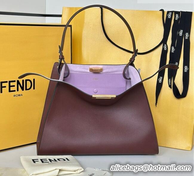 Buy Cheap Fendi Way Medium Dark Brown Leather and Violet Suede Bag 368 2026 Top