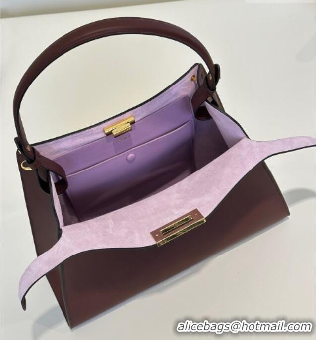 Buy Cheap Fendi Way Medium Dark Brown Leather and Violet Suede Bag 368 2026 Top
