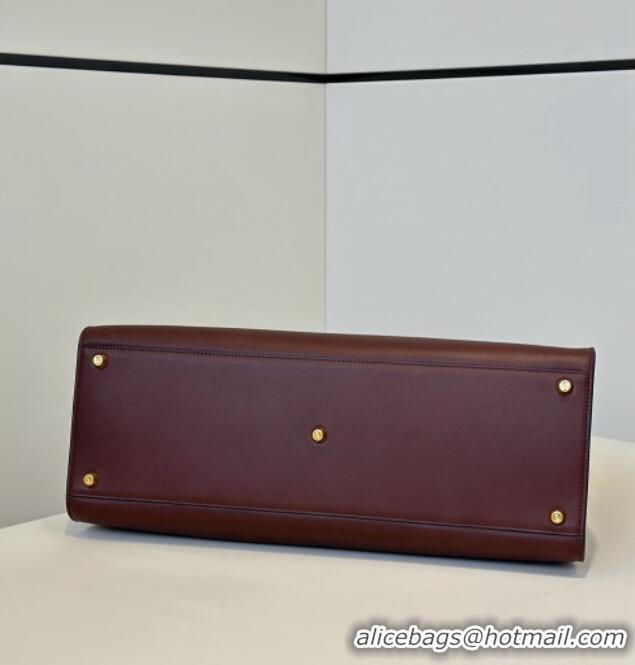 Well Crafted Fendi Way Large Dark Brown Leather and Violet Suede Bag 369 2026 Top