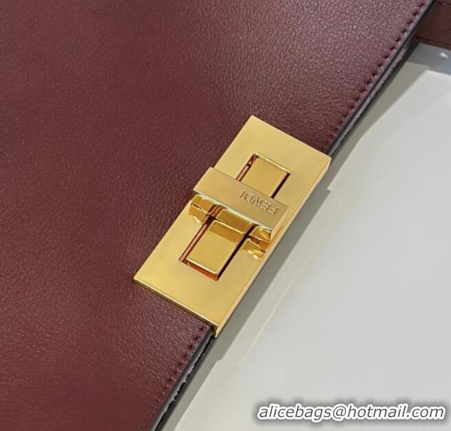 Well Crafted Fendi Way Large Dark Brown Leather and Violet Suede Bag 369 2026 Top