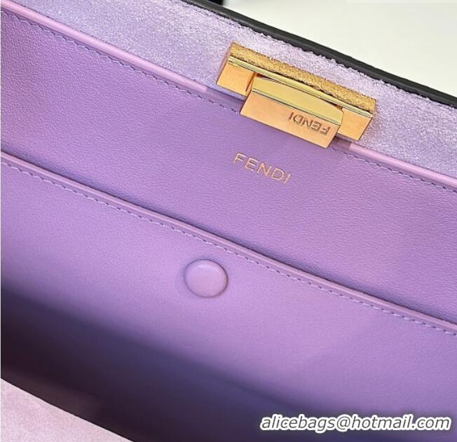 Well Crafted Fendi Way Large Dark Brown Leather and Violet Suede Bag 369 2026 Top