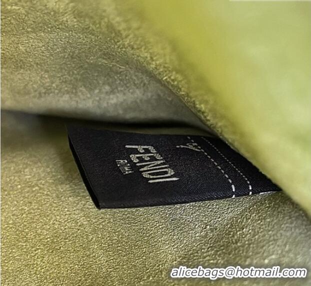 Free Shipping Fendi Way Medium Light Brown Leather and Green Suede Bag 368 2026 Top
