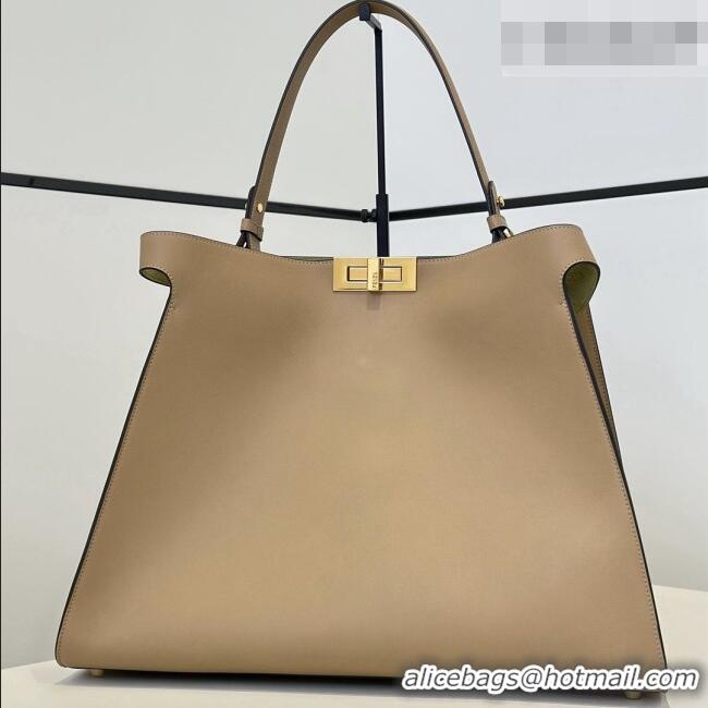 Best Product Fendi Way Large Light Brown Leather and Green Suede Bag 369 2026 Top
