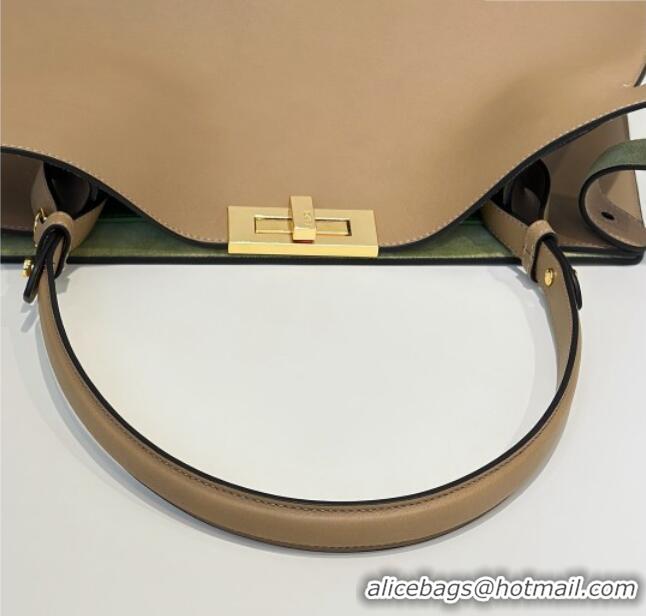 Best Product Fendi Way Large Light Brown Leather and Green Suede Bag 369 2026 Top