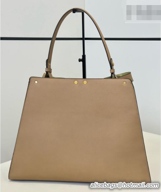Best Product Fendi Way Large Light Brown Leather and Green Suede Bag 369 2026 Top