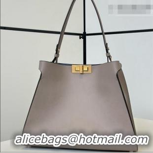 New Design Fendi Way Medium Dove Grey Leather and Blue Suede Bag 368 2026 Top