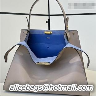 Market Sells Fendi Way Large Dove Grey Leather and Blue Suede Bag 369 2026 Top