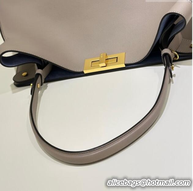 Market Sells Fendi Way Large Dove Grey Leather and Blue Suede Bag 369 2026 Top