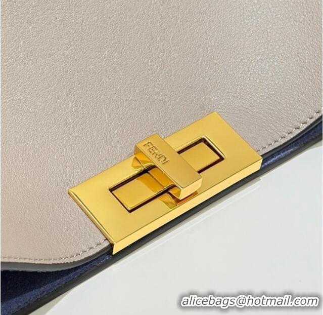 Market Sells Fendi Way Large Dove Grey Leather and Blue Suede Bag 369 2026 Top