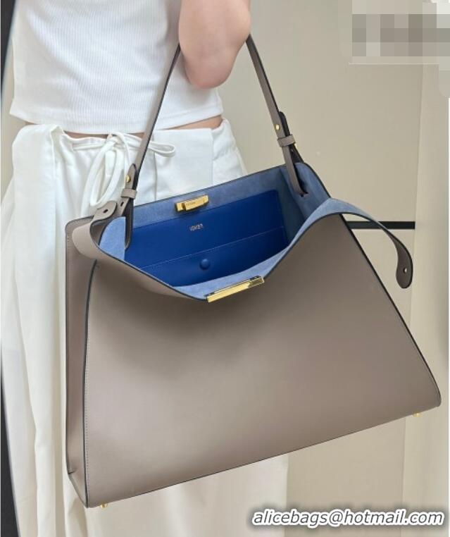 Market Sells Fendi Way Large Dove Grey Leather and Blue Suede Bag 369 2026 Top