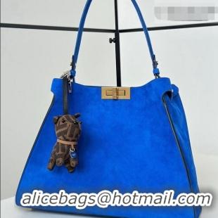 Grade Discount Fendi Way Medium Blue Suede Bag 368 2026 Top