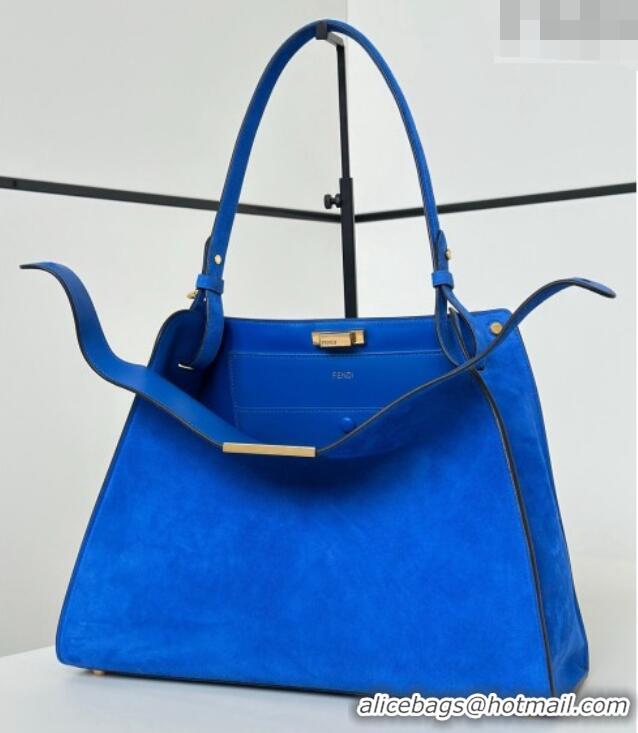 Grade Discount Fendi Way Medium Blue Suede Bag 368 2026 Top