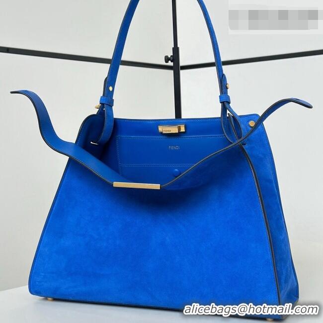 Grade Discount Fendi Way Medium Blue Suede Bag 368 2026 Top
