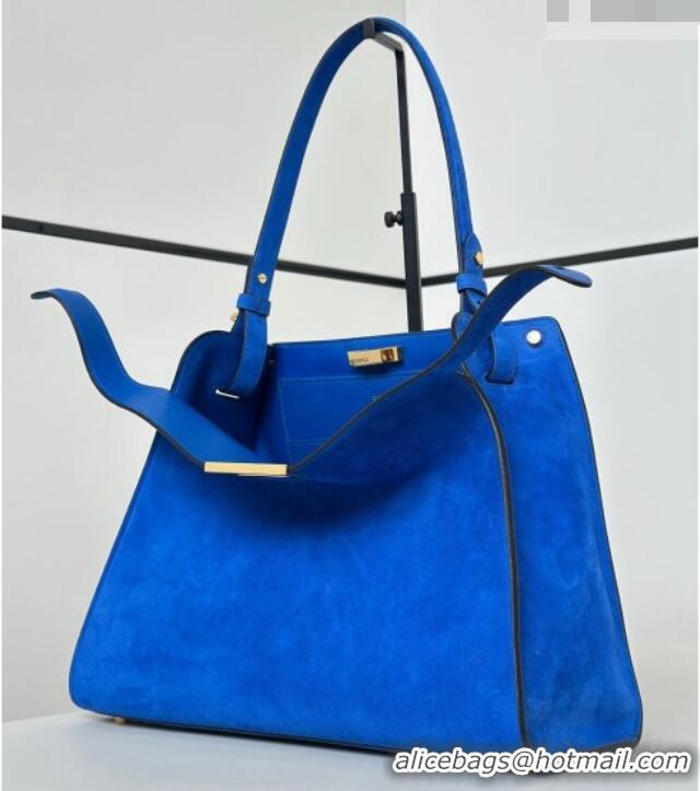 Grade Discount Fendi Way Medium Blue Suede Bag 368 2026 Top