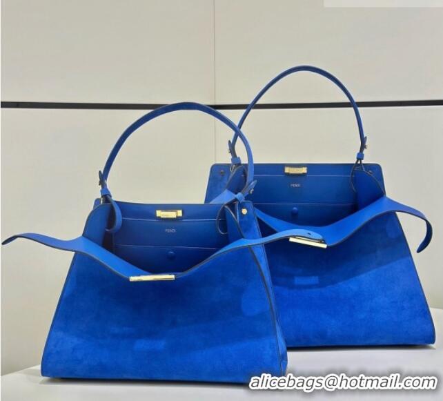 Grade Discount Fendi Way Medium Blue Suede Bag 368 2026 Top
