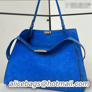 Original Cheap Fendi Way Large Blue Suede Bag 369 2026 Top