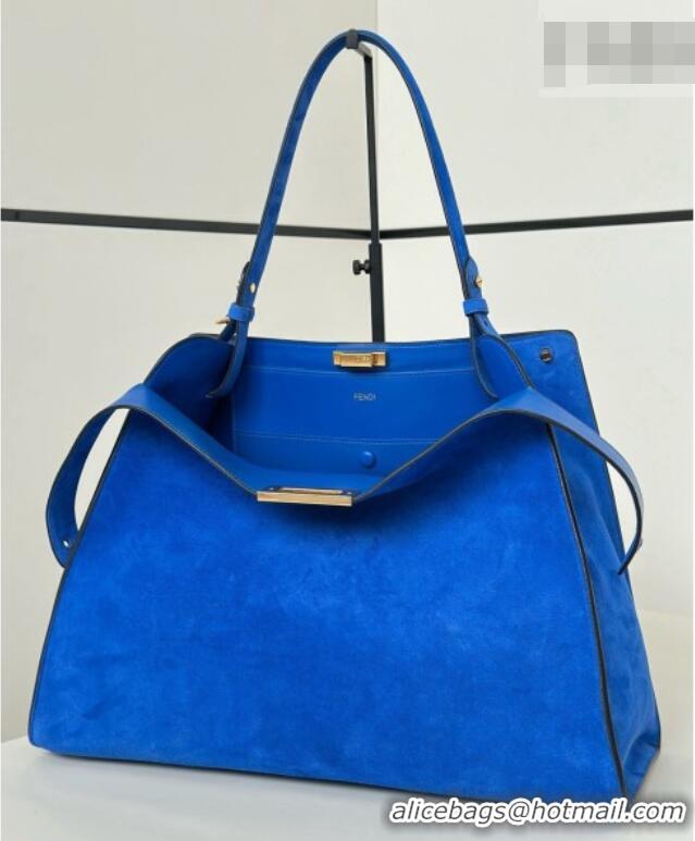 Original Cheap Fendi Way Large Blue Suede Bag 369 2026 Top