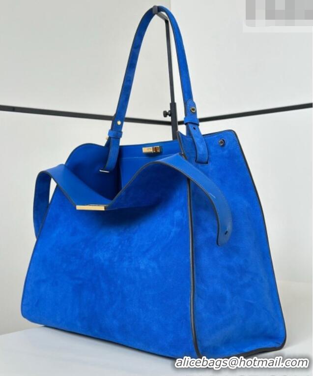 Original Cheap Fendi Way Large Blue Suede Bag 369 2026 Top