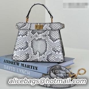 Famous Brand Fendi Peekaboo ISeeU Petite Bag in Python Leather 80062A Grey 2026 Top