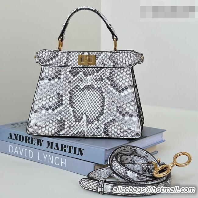 Famous Brand Fendi Peekaboo ISeeU Petite Bag in Python Leather 80062A Grey 2026 Top