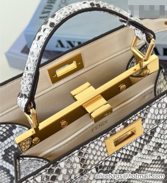 Famous Brand Fendi Peekaboo ISeeU Petite Bag in Python Leather 80062A Grey 2026 Top