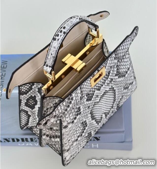 Famous Brand Fendi Peekaboo ISeeU Petite Bag in Python Leather 80062A Grey 2026 Top