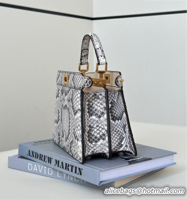 Famous Brand Fendi Peekaboo ISeeU Petite Bag in Python Leather 80062A Grey 2026 Top